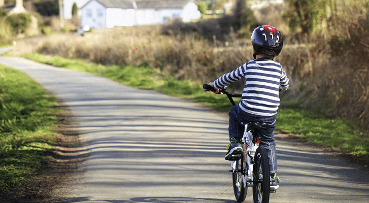 Child riding bycycle