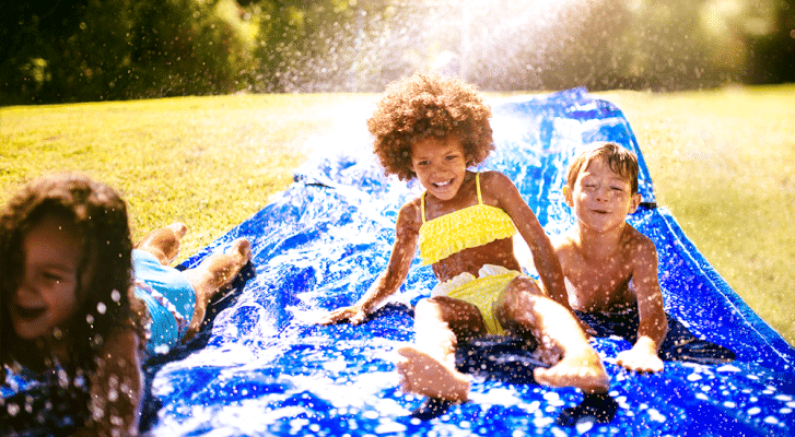 children playing in water